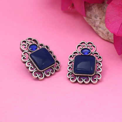 Blue Color Oxidised Earrings (GSE2992BLU) - Preyans.com