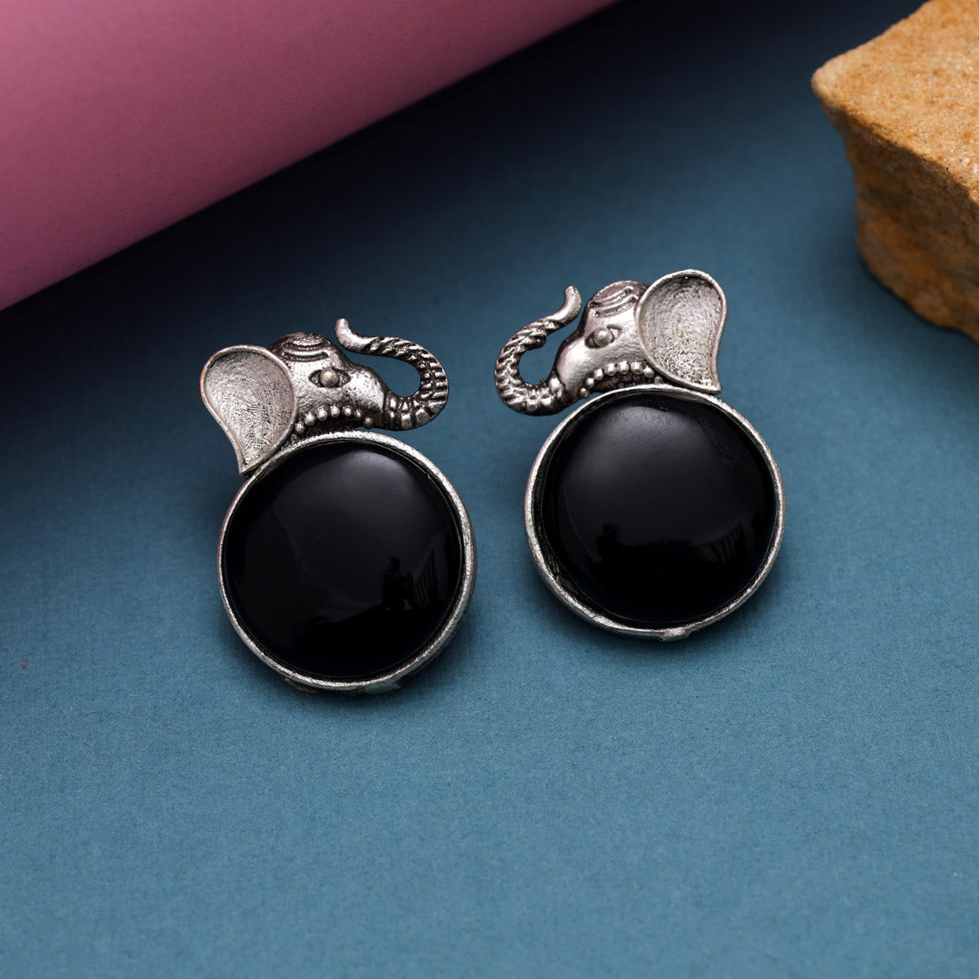 Black Color Oxidised Earrings (GSE2993BLK) - Preyans.com