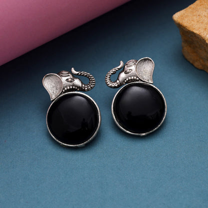 Black Color Oxidised Earrings (GSE2993BLK) - Preyans.com