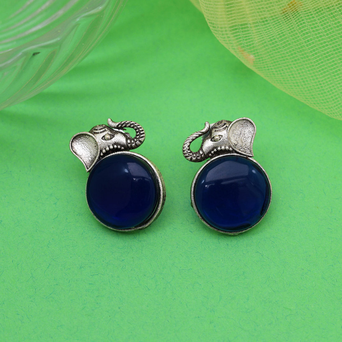 Blue Color Oxidised Earrings (GSE2993BLU) - Preyans.com