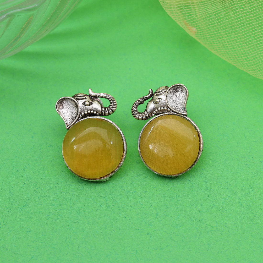 Mustard Yellow Color Oxidised Earrings (GSE2993MYLW) - Preyans.com