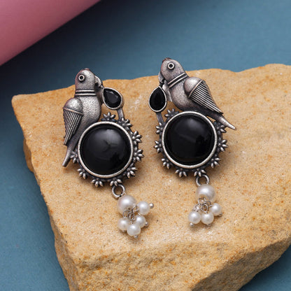 Black Color Oxidised Earrings (GSE2994BLK) - Preyans.com