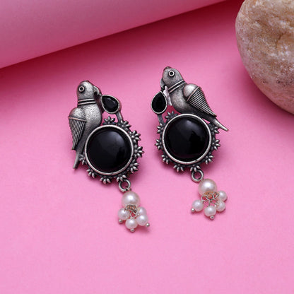 Black Color Oxidised Earrings (GSE2994BLK) - Preyans.com