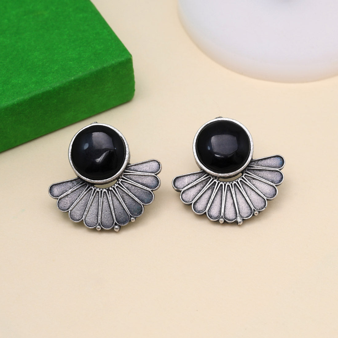 Black Color Oxidised Earrings (GSE2995BLK) - Preyans.com