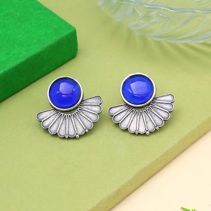 Blue Color Oxidised Earrings (GSE2995BLU) - Preyans.com