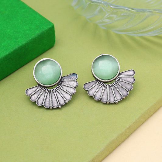 Light Green Color Oxidised Earrings (GSE2995LGRN) - Preyans.com