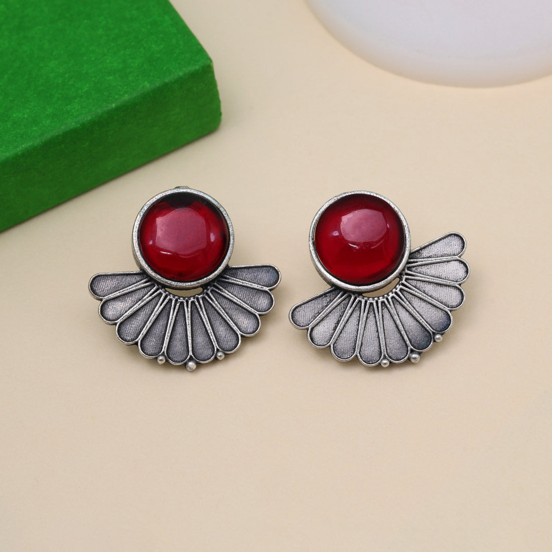 Maroon Color Oxidised Earrings (GSE2995MRN) - Preyans.com