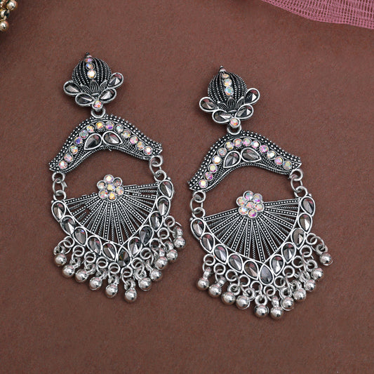 Silver Color Oxidised Earrings (GSE3059SLV) - Preyans.com