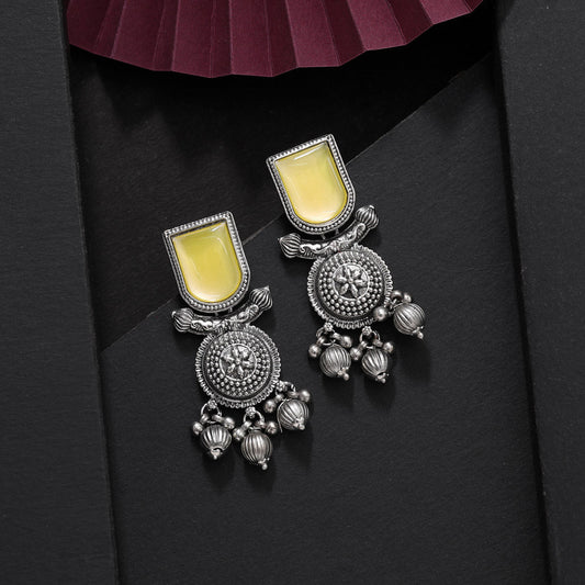 Yellow Color Oxidised Earrings (GSE3078YLW) - Preyans.com