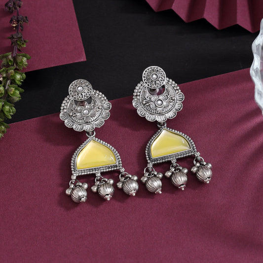 Yellow Color Oxidised Earrings (GSE3080YLW) - Preyans.com
