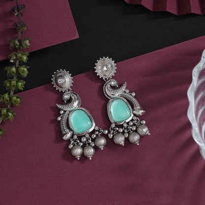 Light Green Color Oxidised Earrings (GSE3082LGRN) - Preyans.com