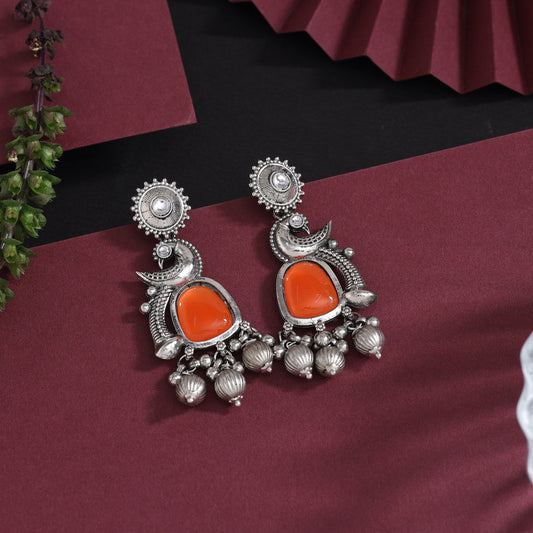 Orange Color Oxidised Earrings (GSE3082ORG)