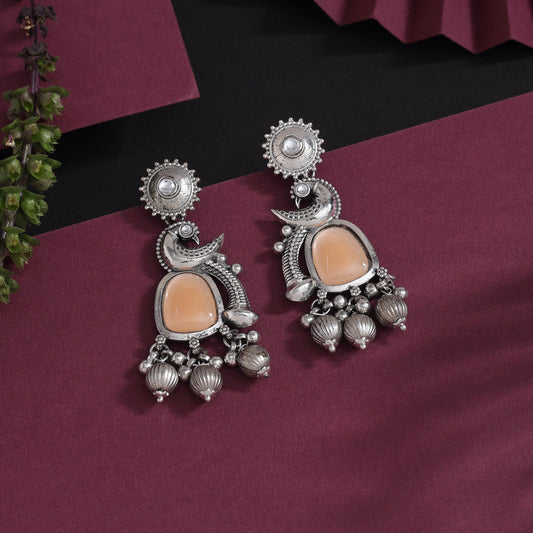 Peach Color Oxidised Earrings (GSE3082PCH)