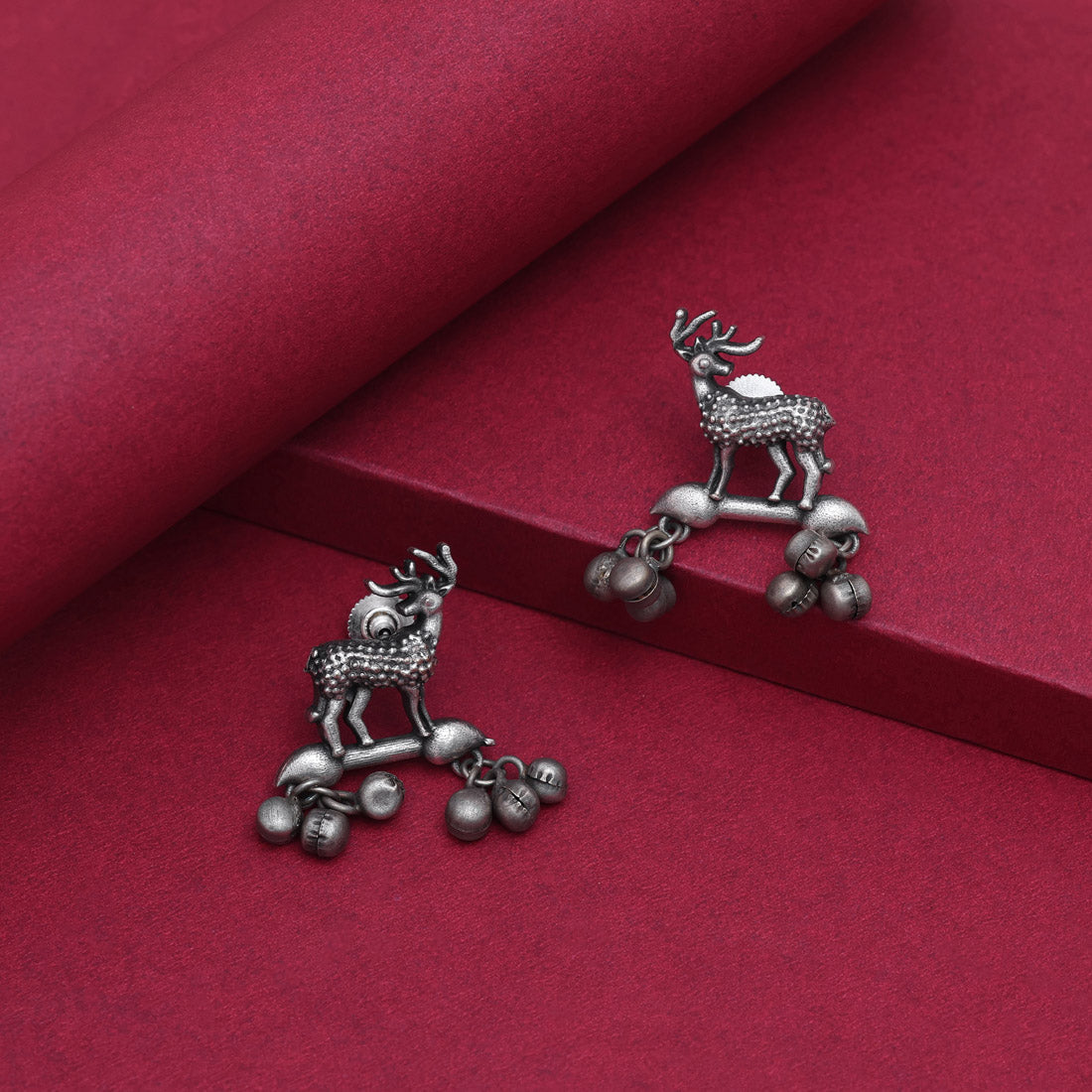 Beautiful Silver Color Oxidised Floral Inspired Long Dangle Fashion Earrings - Preyans.com