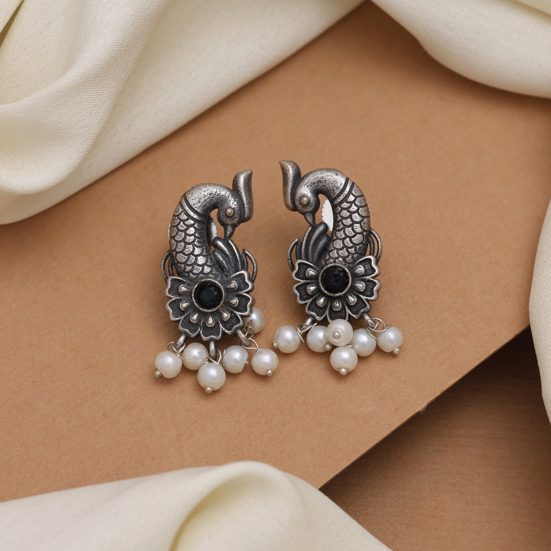 Classy Black Color Oxidised Earrings For Traditional And Party Look - Preyans.com