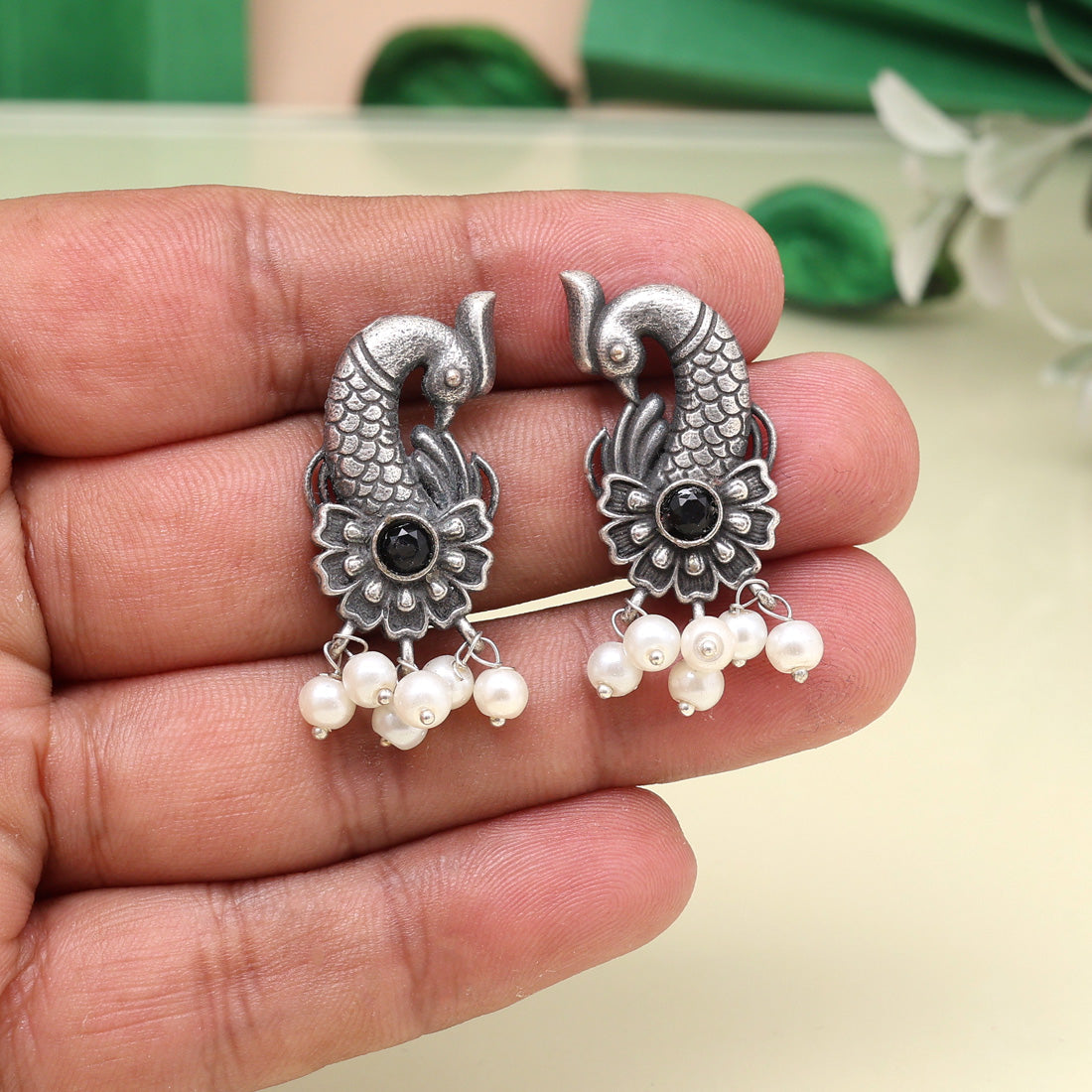 Classy Black Color Oxidised Earrings For Traditional And Party Look - Preyans.com
