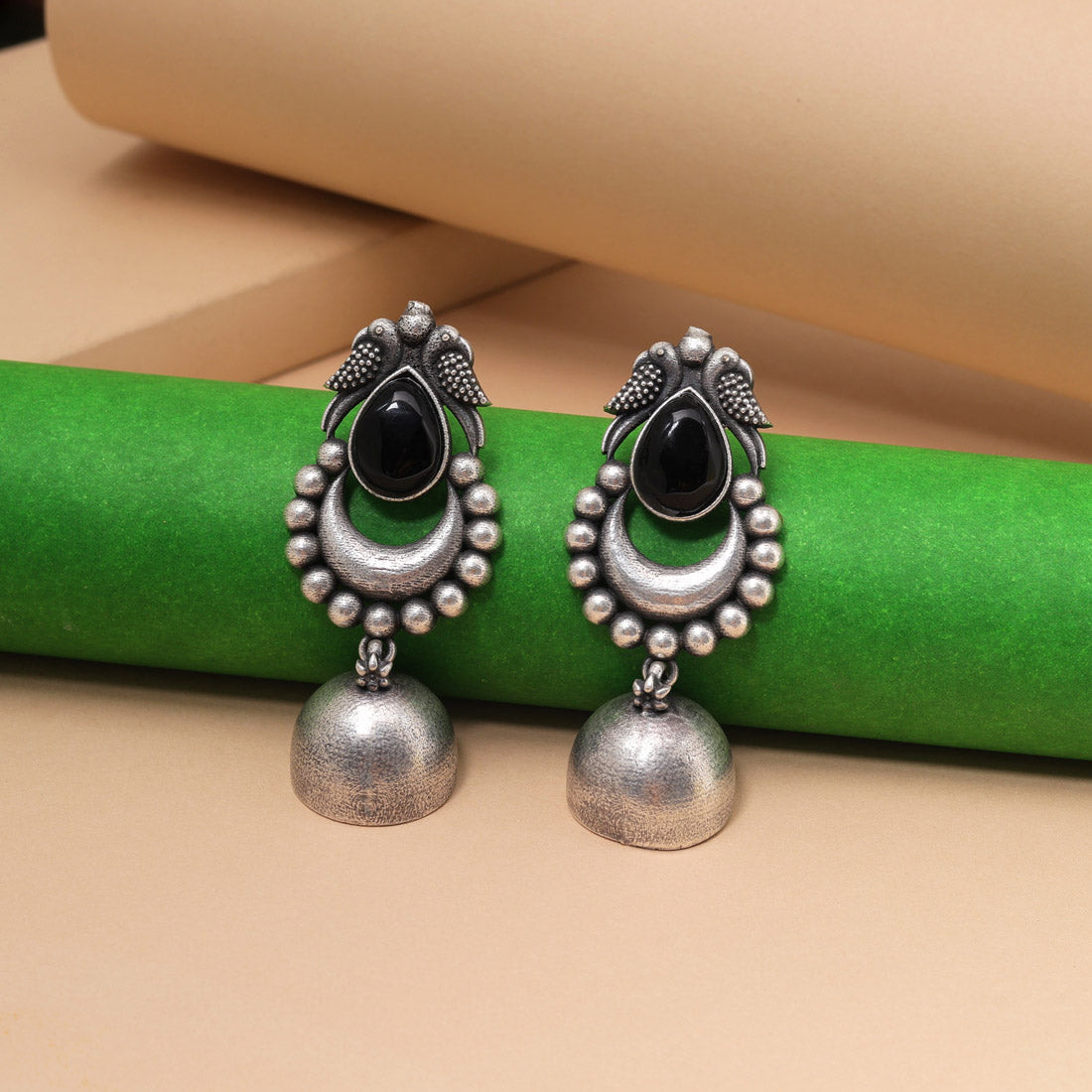 Black Color Oxidised Fashion Earrings For Night Parties Or Ethnic Events - Preyans.com