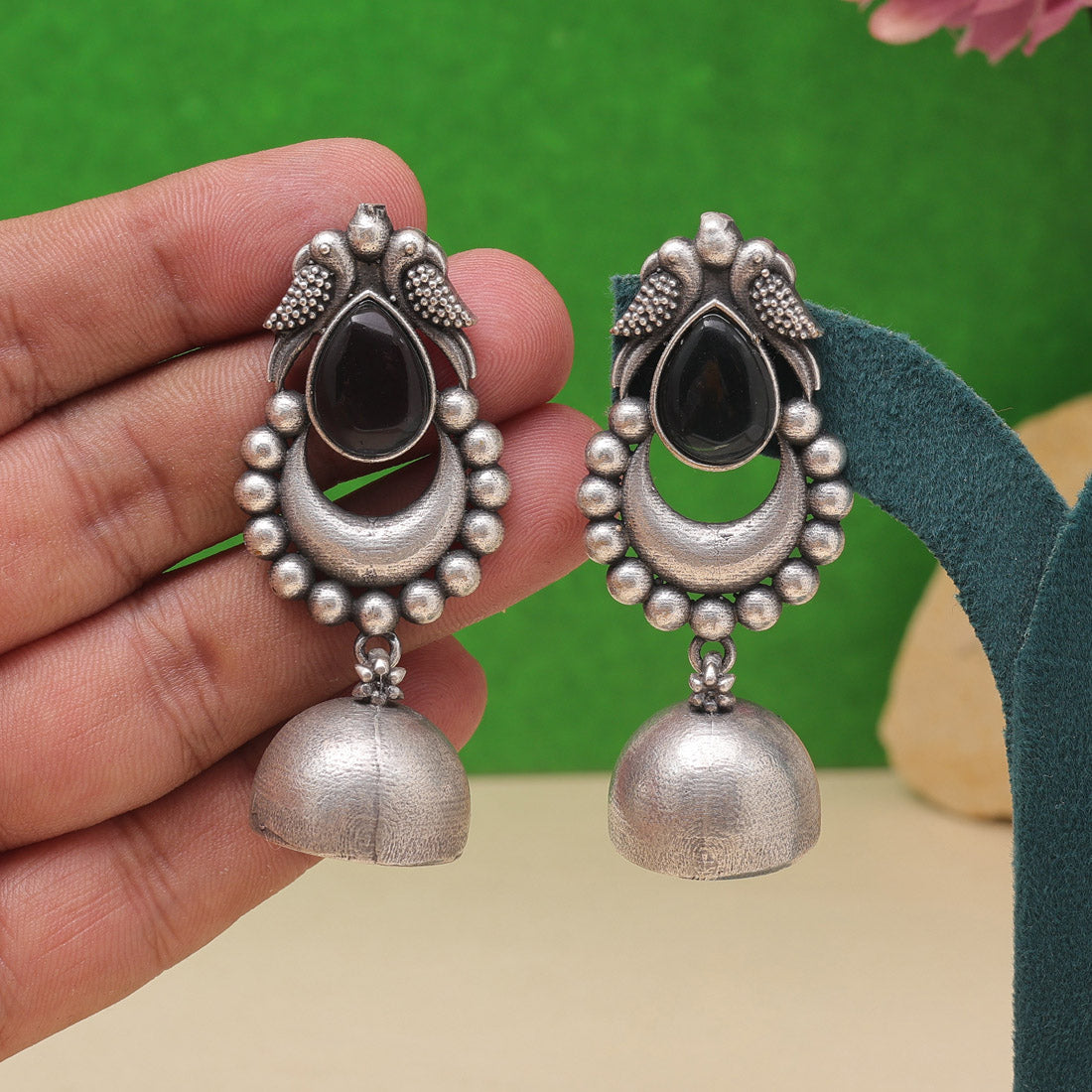 Black Color Oxidised Fashion Earrings For Night Parties Or Ethnic Events - Preyans.com