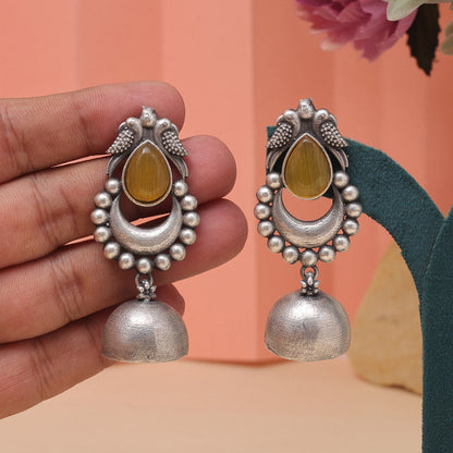 Yellow Color Oxidised Fashion Earrings For Bright Ethnic Daytime Wear - Preyans.com