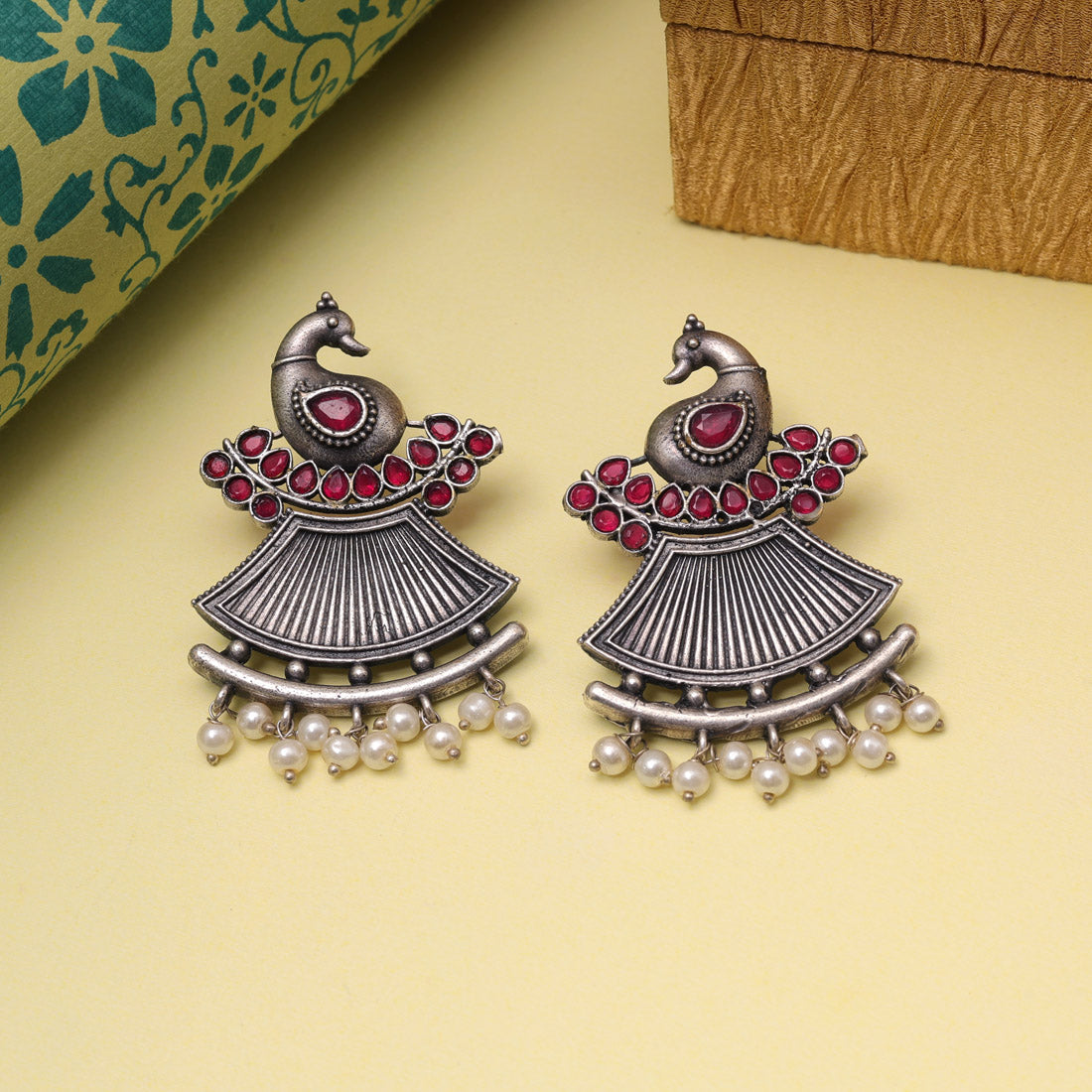 Rani Color Oxidised Fashion Earrings With Bold Design For Ethnic Glam - Preyans.com