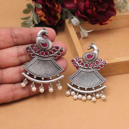 Rani Color Oxidised Fashion Earrings With Bold Design For Ethnic Glam - Preyans.com