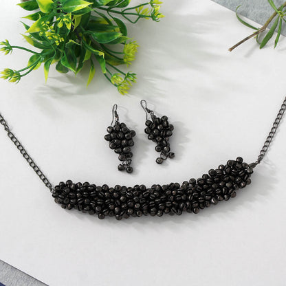 Black Color Oxidised Necklace Set (GSN1635BLK) - preyans.com