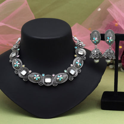 Multi Color Oxidised Necklace Set (GSN2072MLT) - Preyans.com