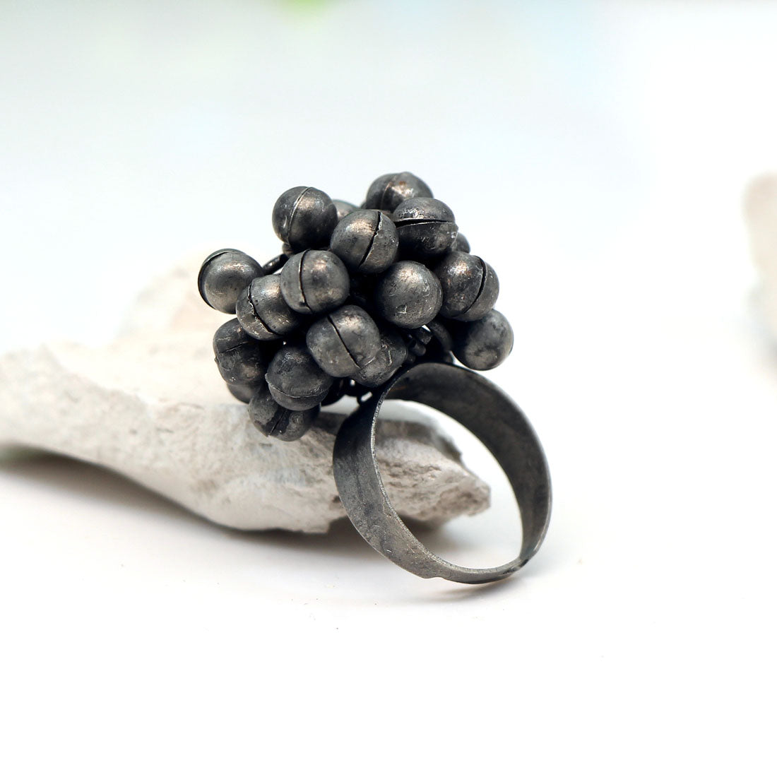 Silver Color Oxidised Ring (GSR483SLV) - preyans.com