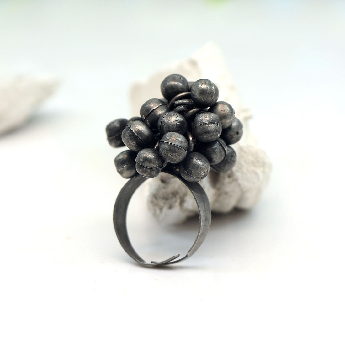 Silver Color Oxidised Ring (GSR483SLV) - preyans.com