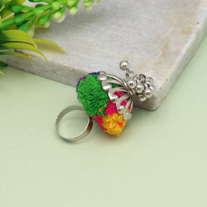 Multi Color Thread Work Oxidised Rings (GSR528MLT) - preyans.com