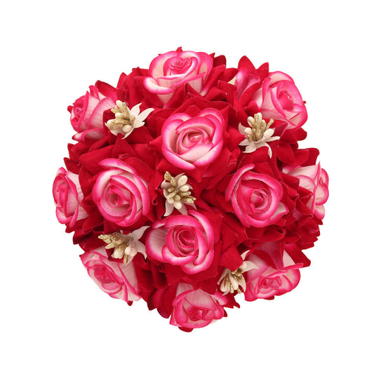 Rani Color Rose Flower Hair juda//Bun (HRP212RNI) - Preyans.com