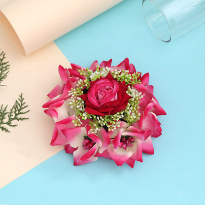 Rani Color Rose Flower Hair juda//Bun (HRP214RNI) - Preyans.com