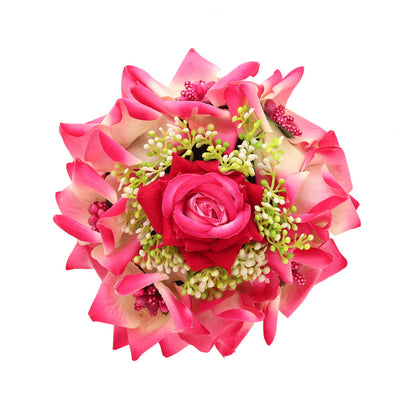 Rani Color Rose Flower Hair juda//Bun (HRP214RNI) - Preyans.com