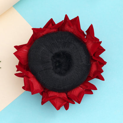 Maroon Color Rose Flower Hair juda//Bun (HRP215MRN) - Preyans.com