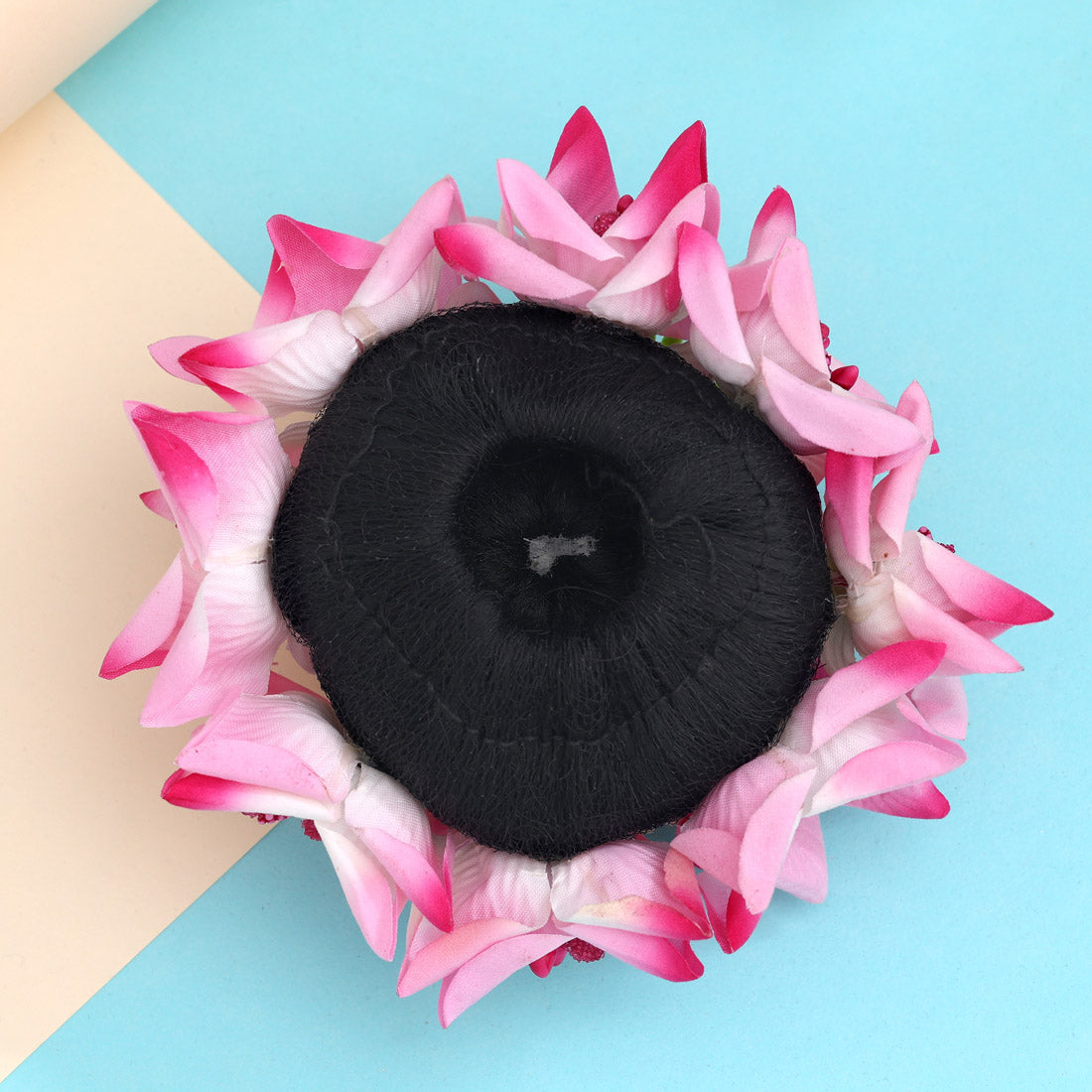 Pink Color Rose Flower Hair juda//Bun (HRP215PNK) - Preyans.com