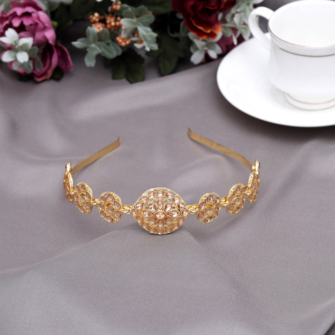 Gold Color Hair Band (HRP234GLD) - Preyans.com