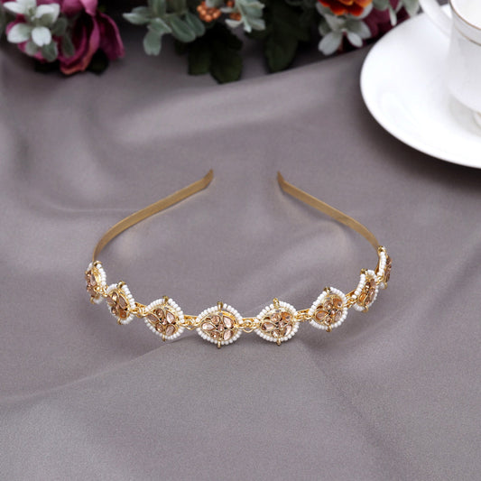 Gold Color Hair Band (HRP240GLD) - Preyans.com