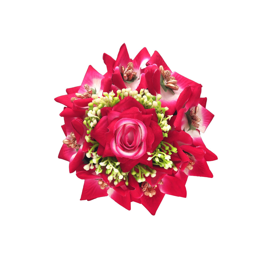 Rani Color Rose Flower Hair Juda//Bun For Traditional Hairstyles - Preyans.com