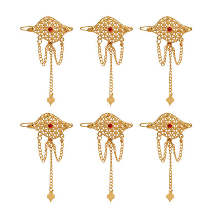 Gold Color 6 Pieces Gold Plated Hair Pin (HRPCMB233) - preyans.com