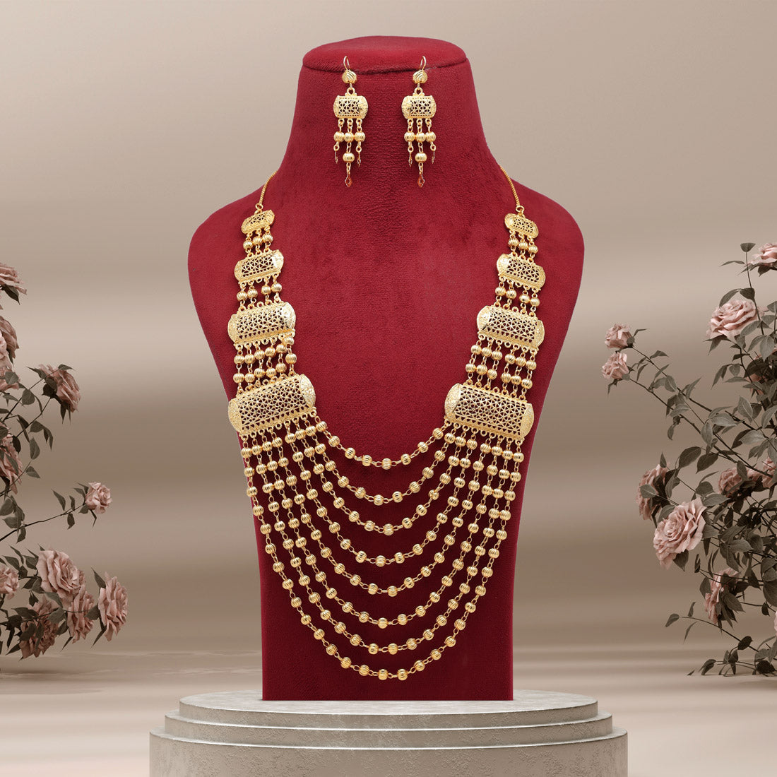 Gold Color Gold Plated Necklace Set (KBSN1171GLD) - Preyans.com