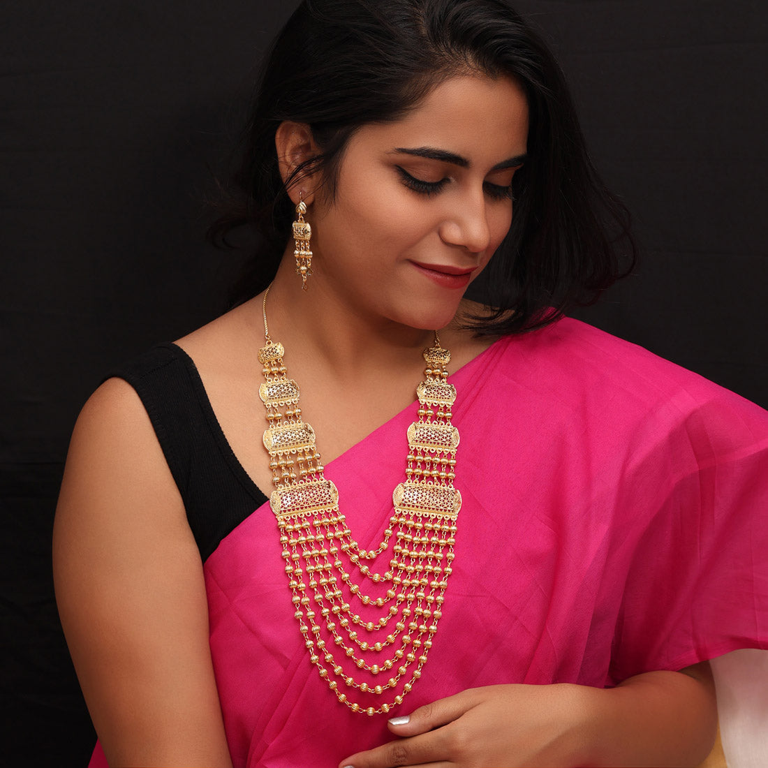 Gold Color Gold Plated Necklace Set (KBSN1171GLD) - Preyans.com