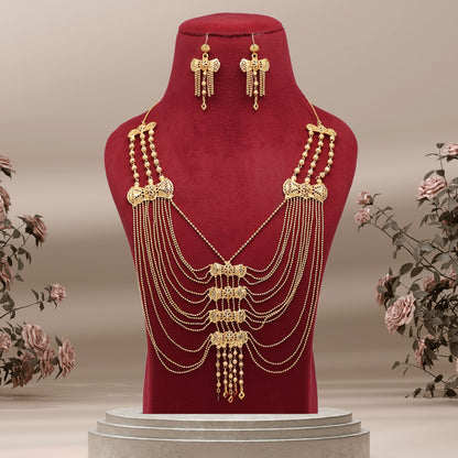 Gold Color Gold Plated Necklace Set (KBSN1173GLD) - preyans.com