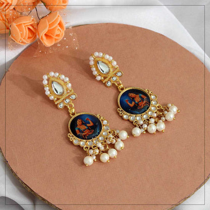 Multi Color Kundan Kundan Earrings (KDE389MLT) - preyans.com