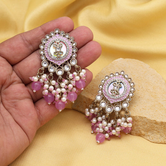 Light Purple Color Kundan Earrings (KDE991LPRP) - Preyans.com