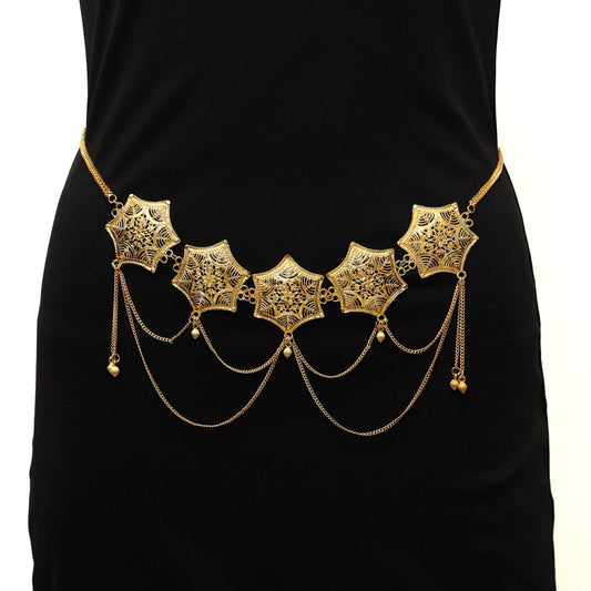 Gold Plated Kamarband Waist Belt For Women//Girls (KMBND486GLD) - preyans.com