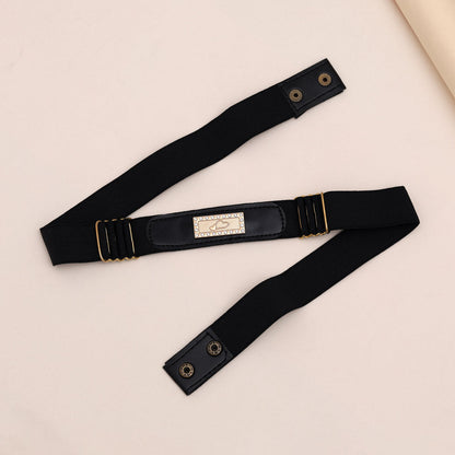 Gold & Black Color Kamarband Elastic Waist Belt For Women//Girls (KMBND496GLD) - preyans.com