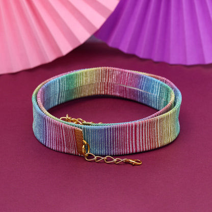 Rainblow Color Kamarband Waist Belt For Women//Girls (KMBND505RNW) - preyans.com