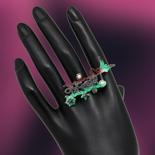 Multi Color Mint Meena Finger Ring For Women (KMR526MLT) - preyans.com