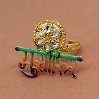 Multi Color Mint Meena Finger Ring For Women (KMR563MLT) - preyans.com