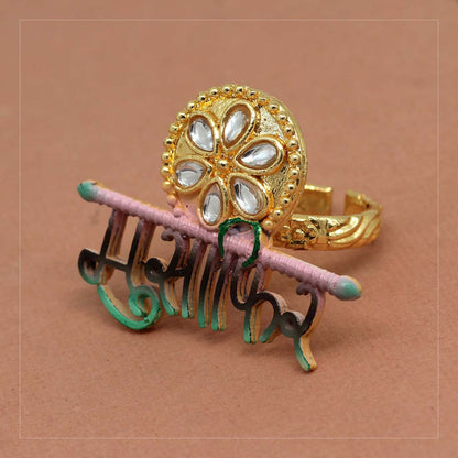 Multi Color Mint Meena Finger Ring For Women (KMR570MLT) - preyans.com